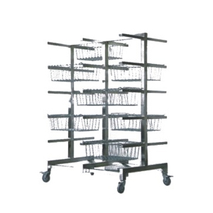 Etagère de rangement pour paniers à double rangée